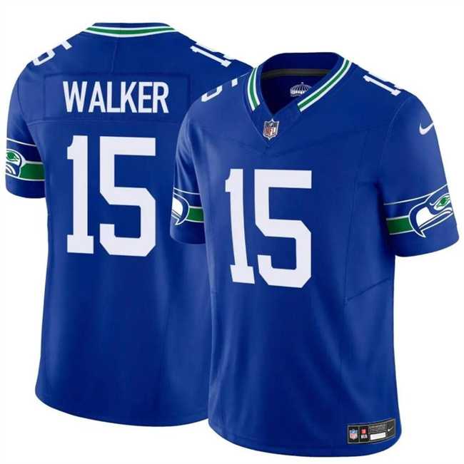 Men & Women & Youth Seattle Seahawks #15 P.J. Walker Royal 2024 F.U.S.E Throwback Vapor Limited Football Stitched Jersey